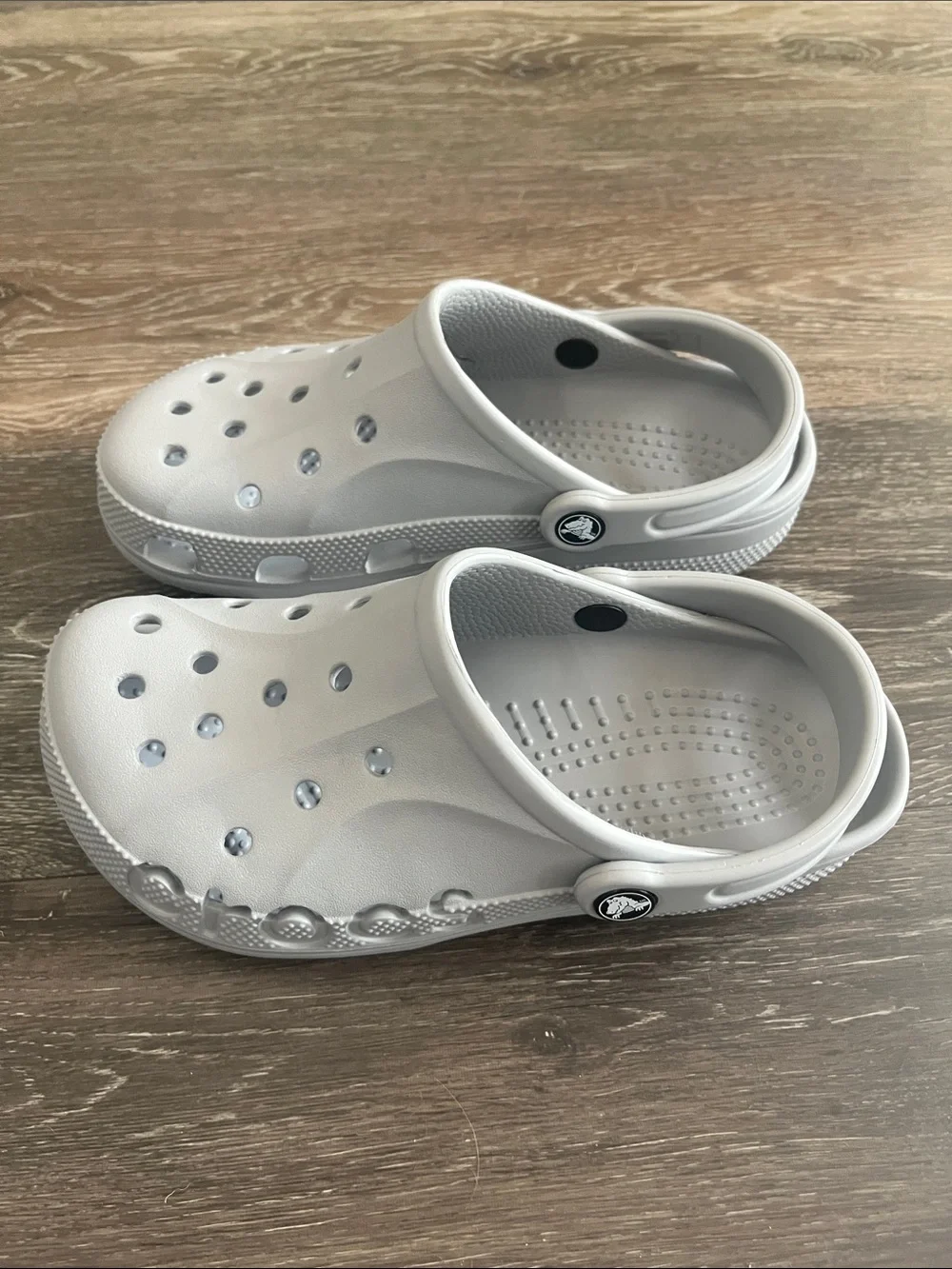 CROCS Kids Light Gray Classic Clog with Heel Strap